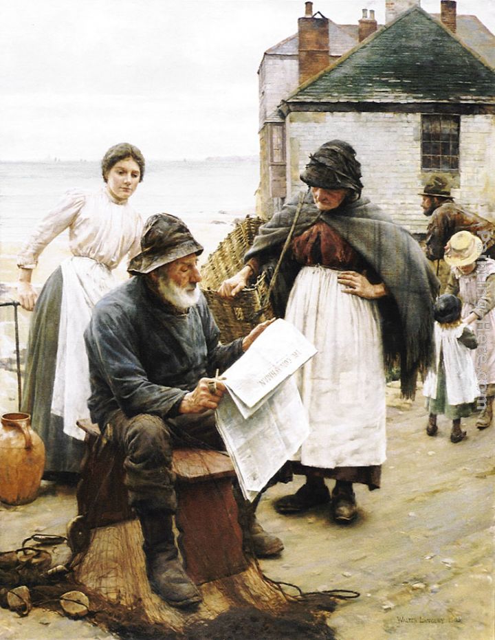 When the Boats are Away painting - Walter Langley When the Boats are Away art painting